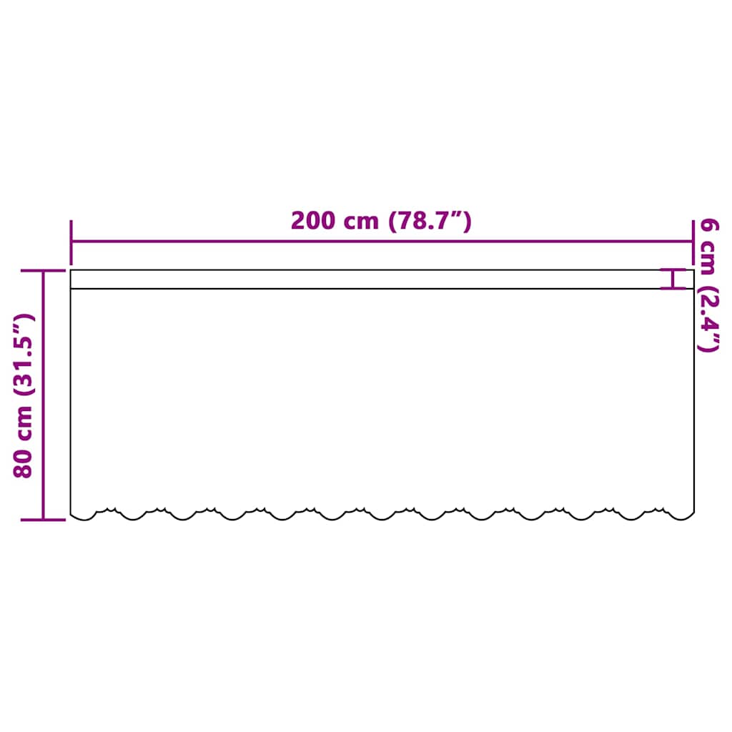 Lace Curtain with Curtains White 200x80cm Polyester
